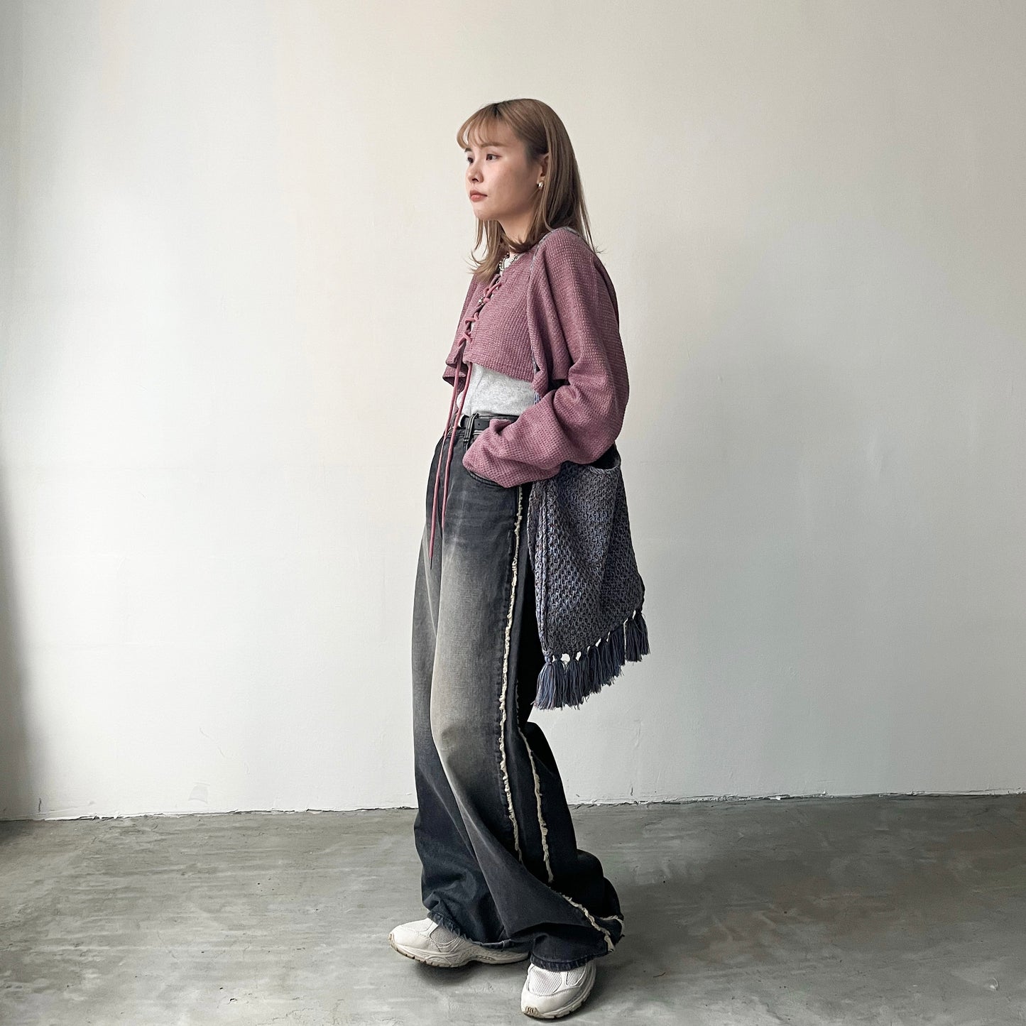 BG24- 2 Way Knitted Bag | Blue | Khaki
