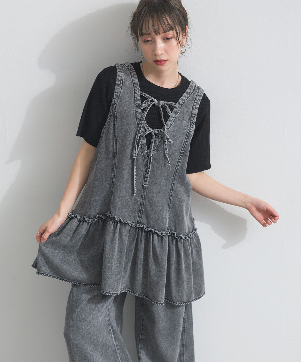TP753- 2 Way Cool Touch Tunic | Blue Denim | Black Denim