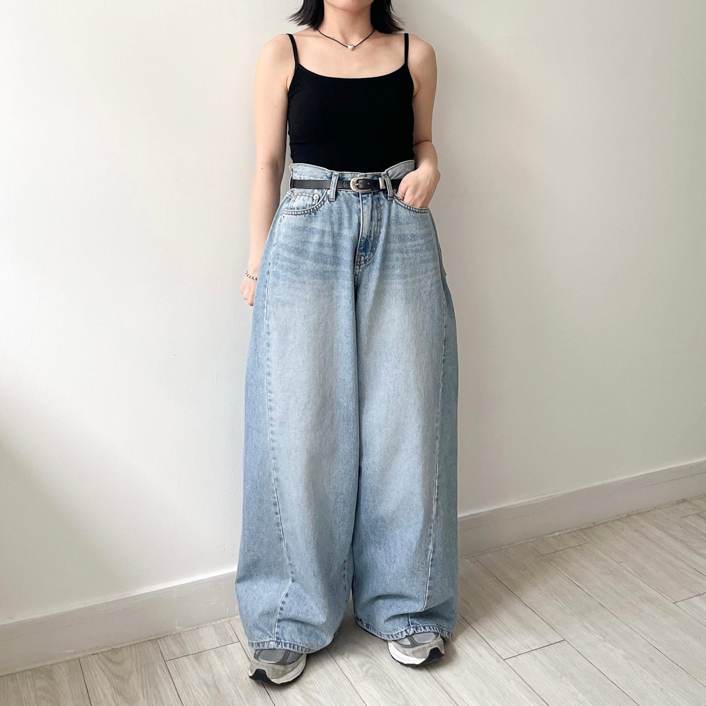 PT79- 側蘇蘇邊闊腳牛仔褲 | Blue | Grey Black ( S / M )