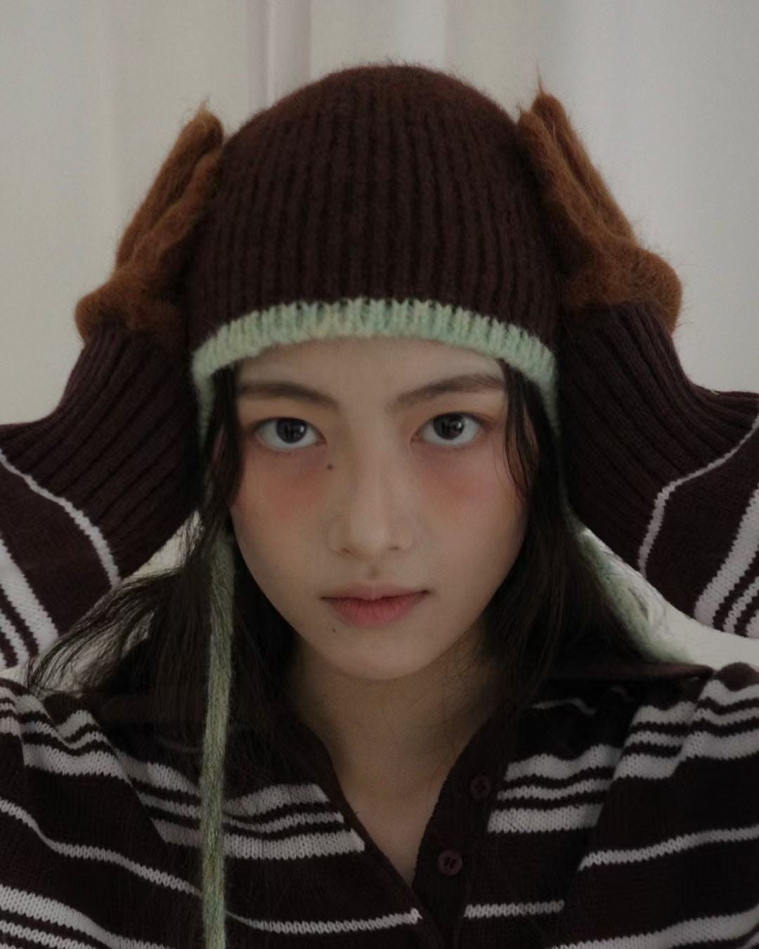H31- Earflap Hat | Coral | Mint | Brown | Black