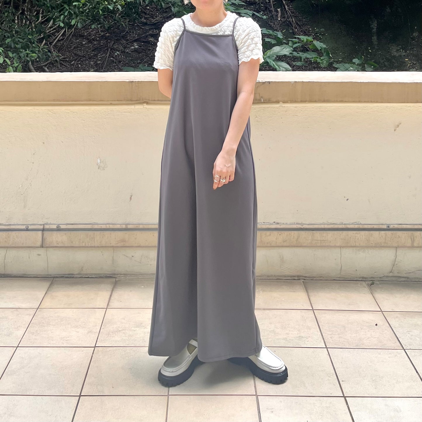 OP30- Double Ribbon One Piece Dress | Grey | Black