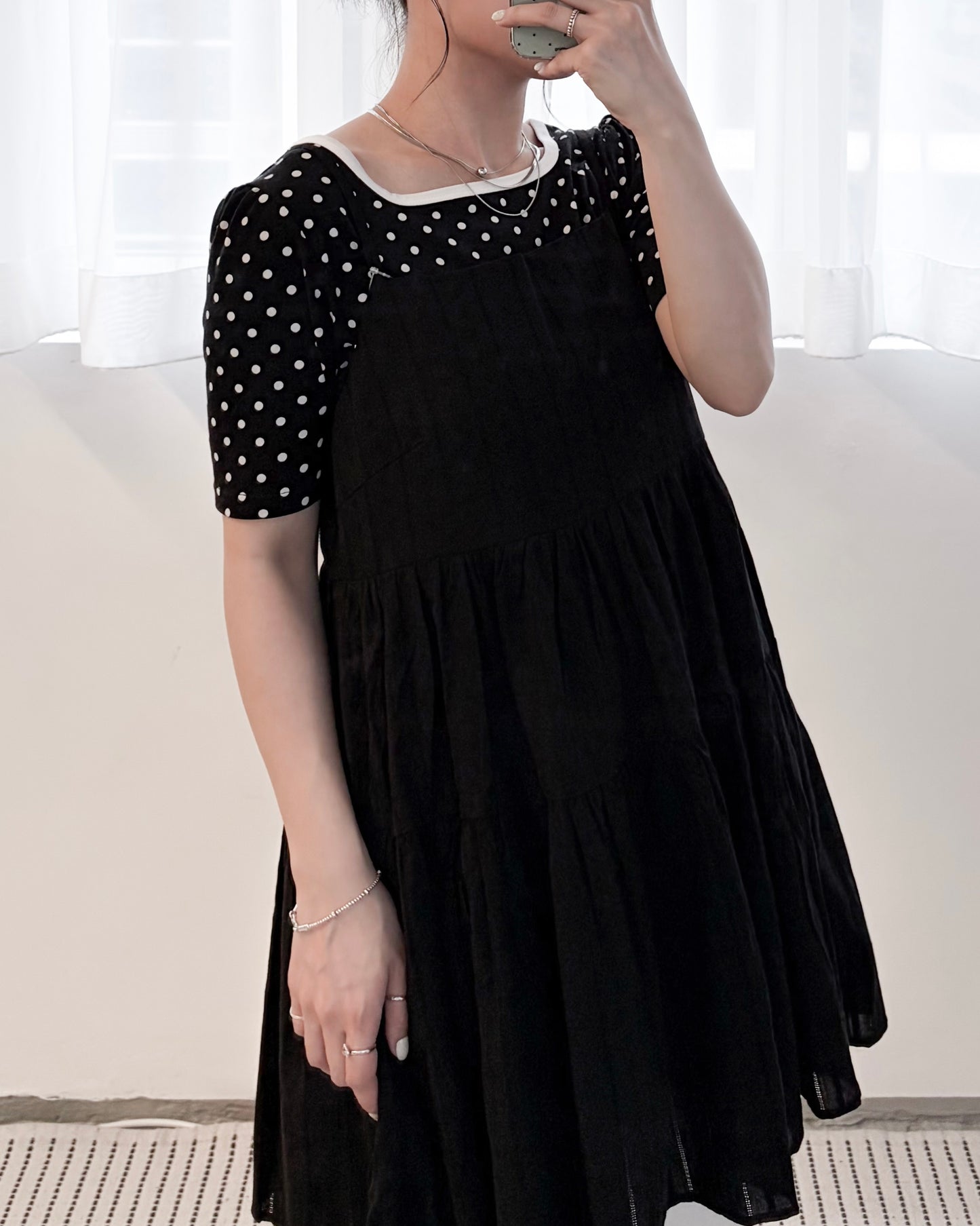 OP77- Tunic Cami One-Piece | White | Black