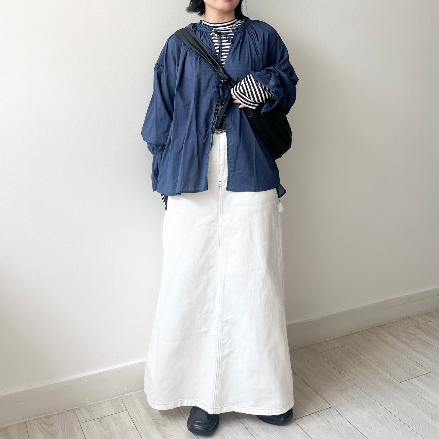 SK102- A-Line Denim Skirt | White ( S / M )