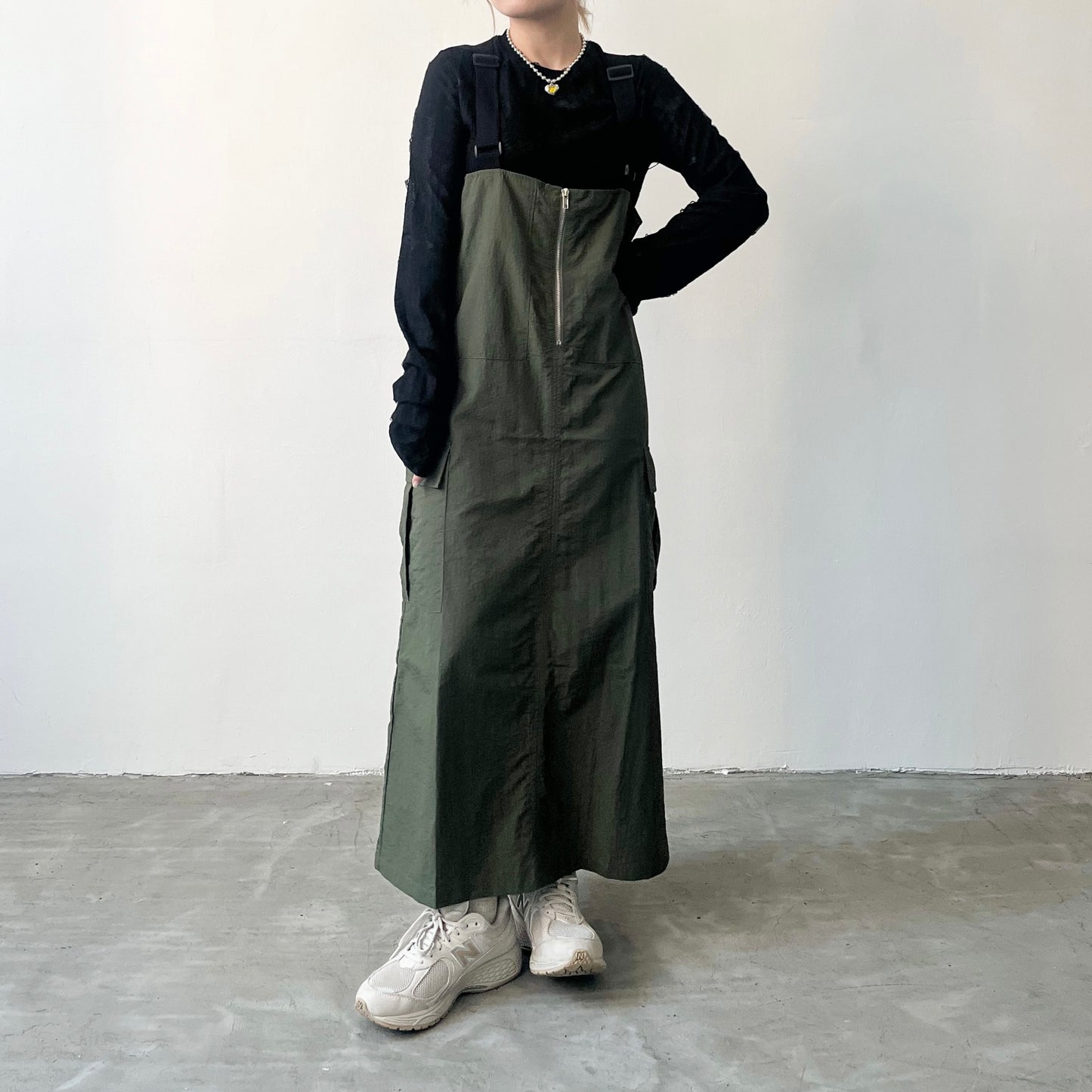 SK43- Khaki Jumper Skirt