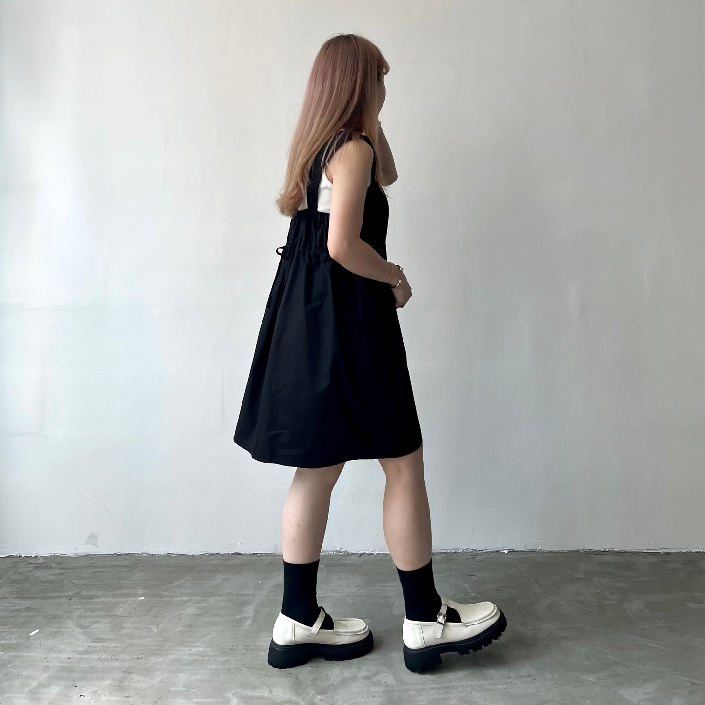 OP34- Thick Shoulder Straps Dress | White | Black