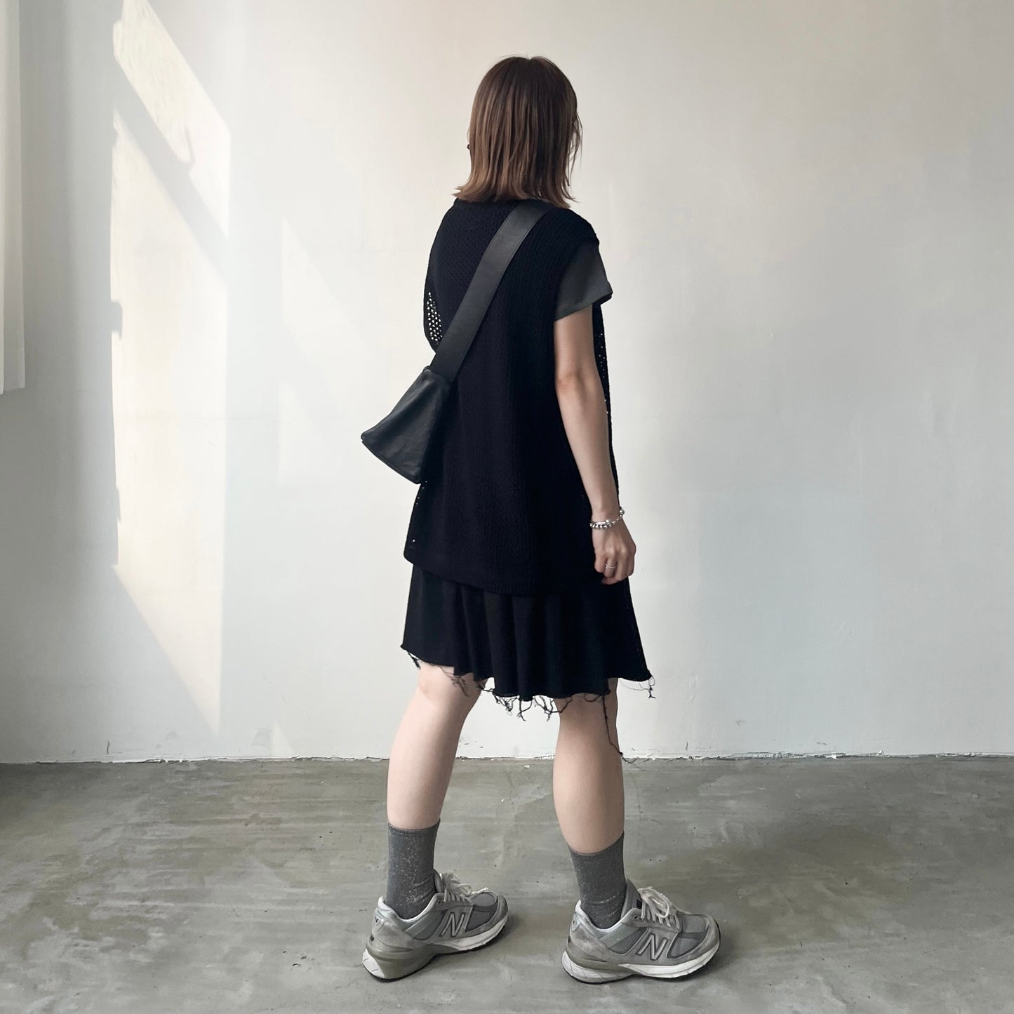 SK70- Ripped Hem Soso Short Skirt | White | Beige | Black ( S / M )