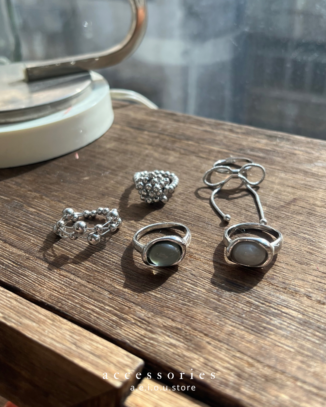 AC197- Vintage Stone Ring | Clean | Grey
