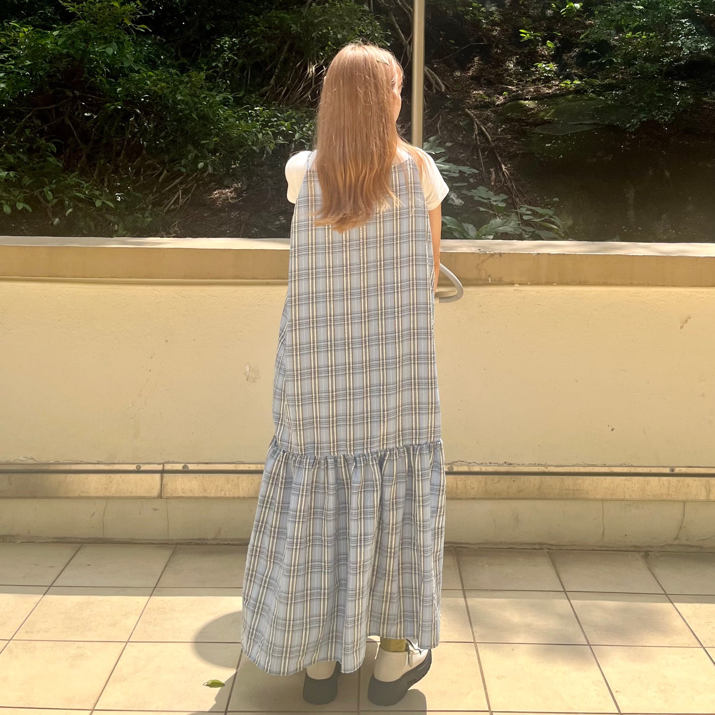 OP28- 2 Way Checked Dress | Yellow | Blue