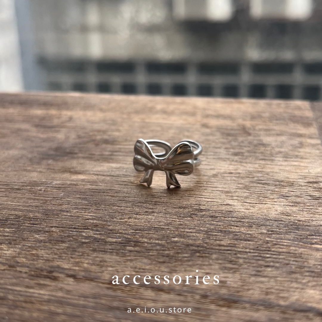 AC226- 2D Ribbon Ring ( 醫療鋼 )