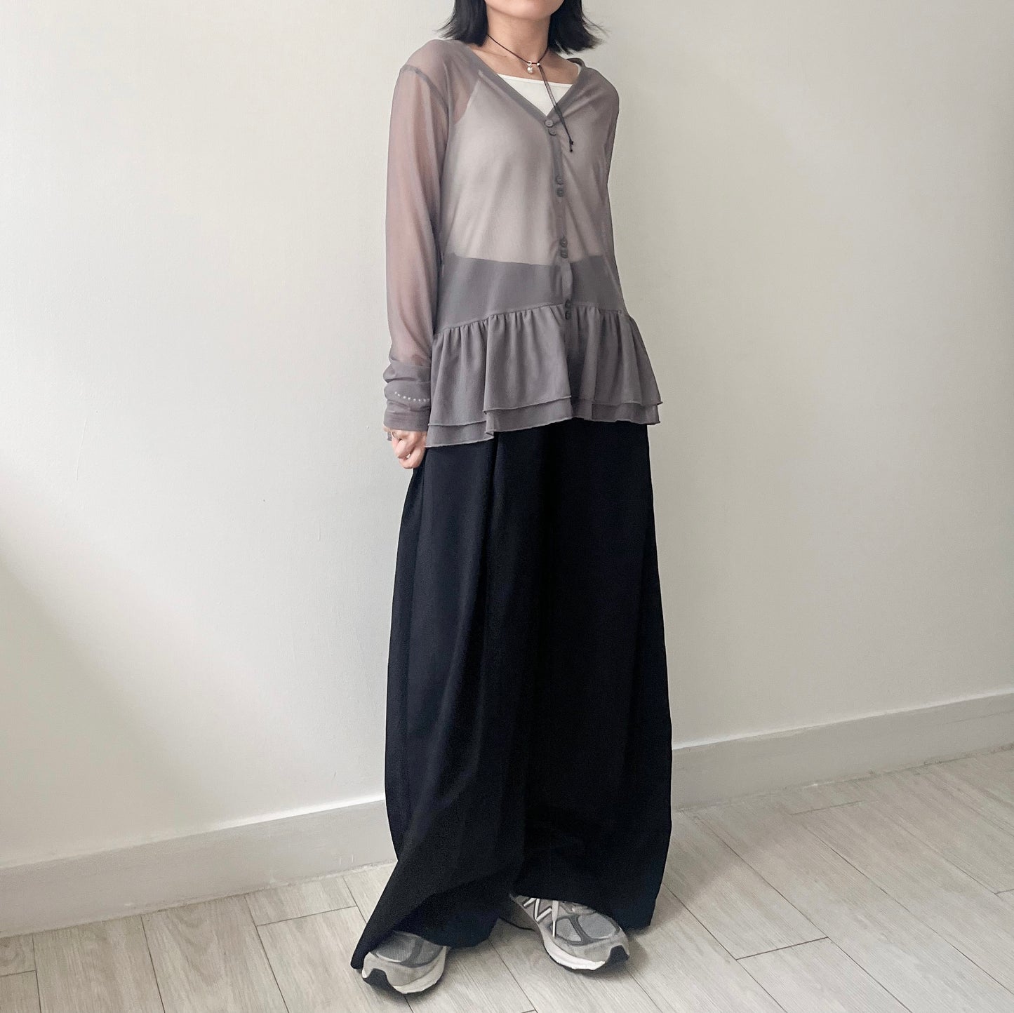 PT80- 闊腳打褶薄西褲 | Ivory | Grey | Black
