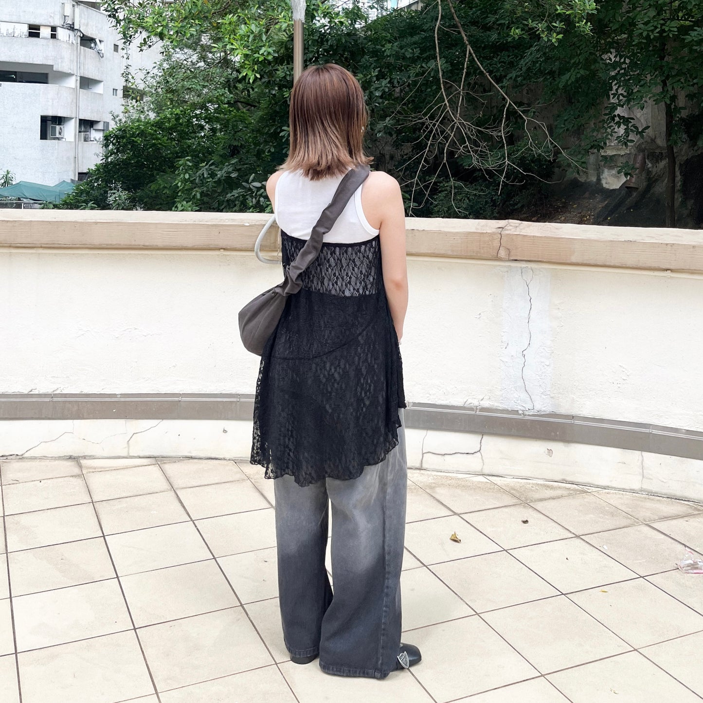 SK88- Laces Top / Skirt | White | Black