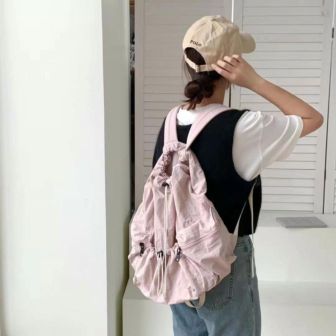 BG17- Drawstring Backpack | Ivory | Pink | Blue | Black