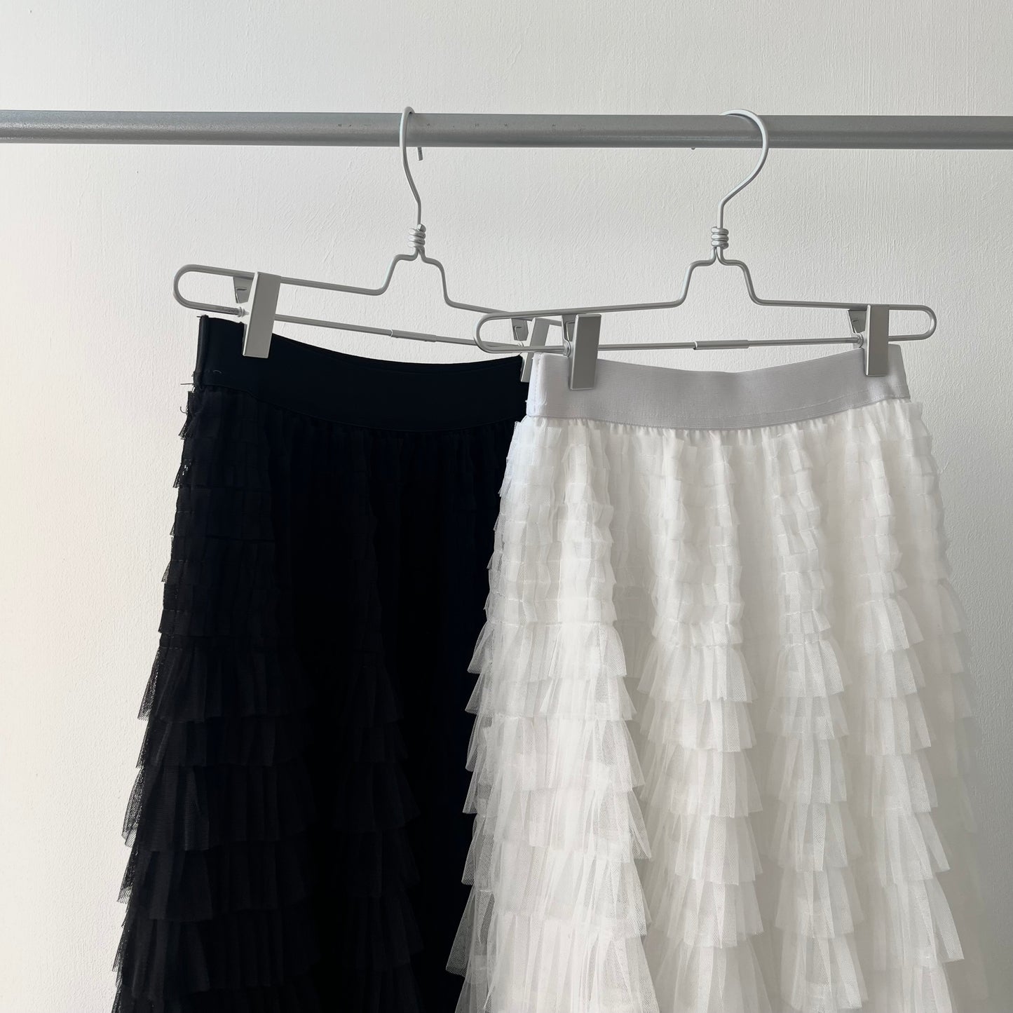 SK107- Mesh Skirt | White | Black