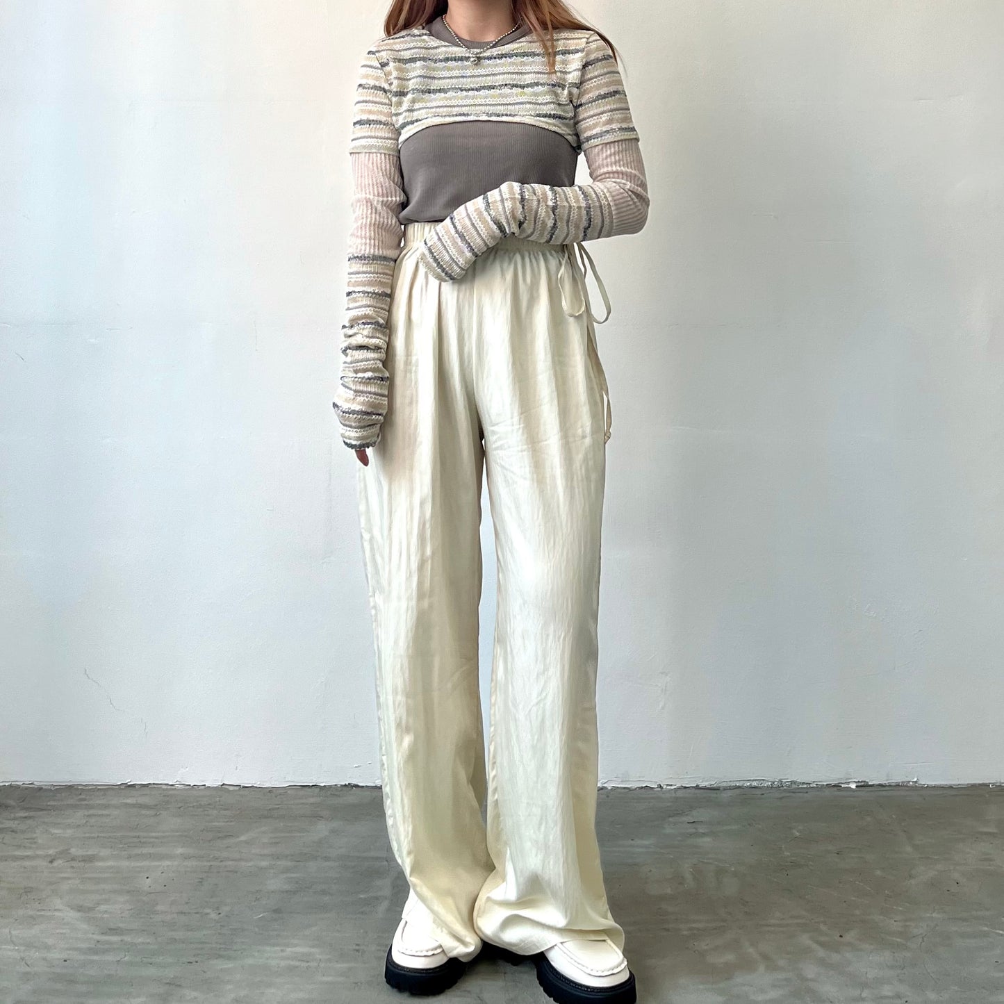 PT30- Soft Stripe Pants | Ivory | Blue
