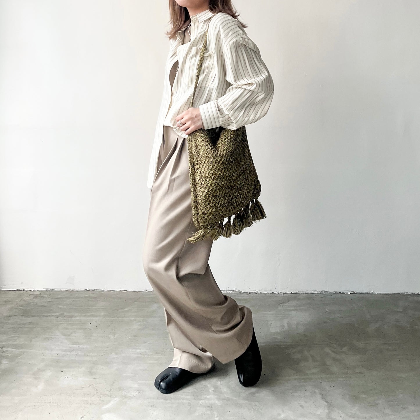 BG24- 2 Way Knitted Bag | Blue | Khaki