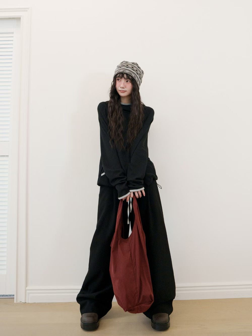BG47- Daily Casual Bag | Deep Red | Camel | Black ( 扣自己喜歡既公仔上去♡ ̖́- )