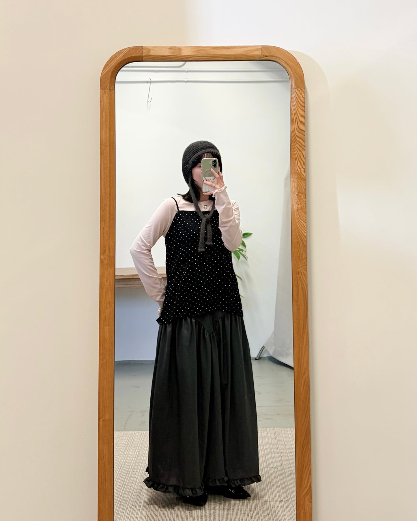 TP722- Dot Print Bustier | Black