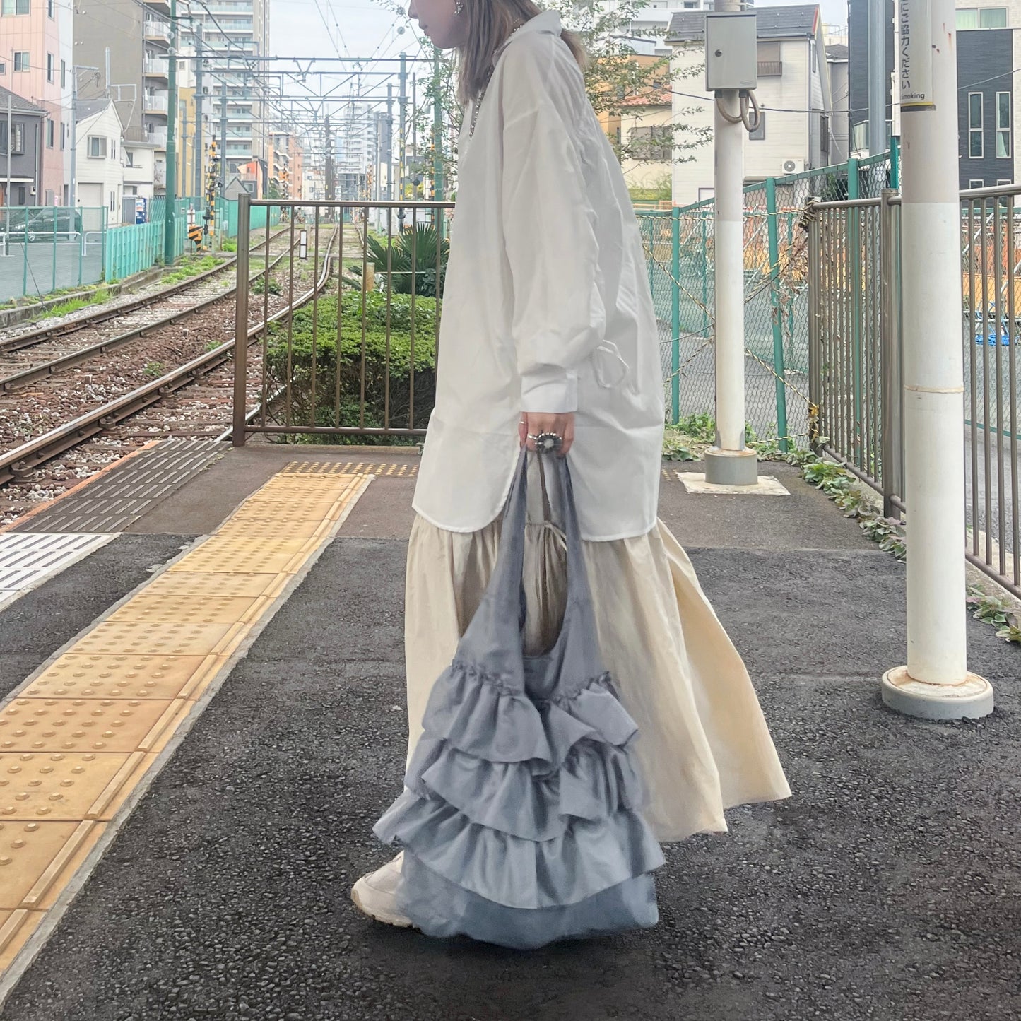 SK46- Ribbon Drawstring Skirt | Ivory | Khaki | Black