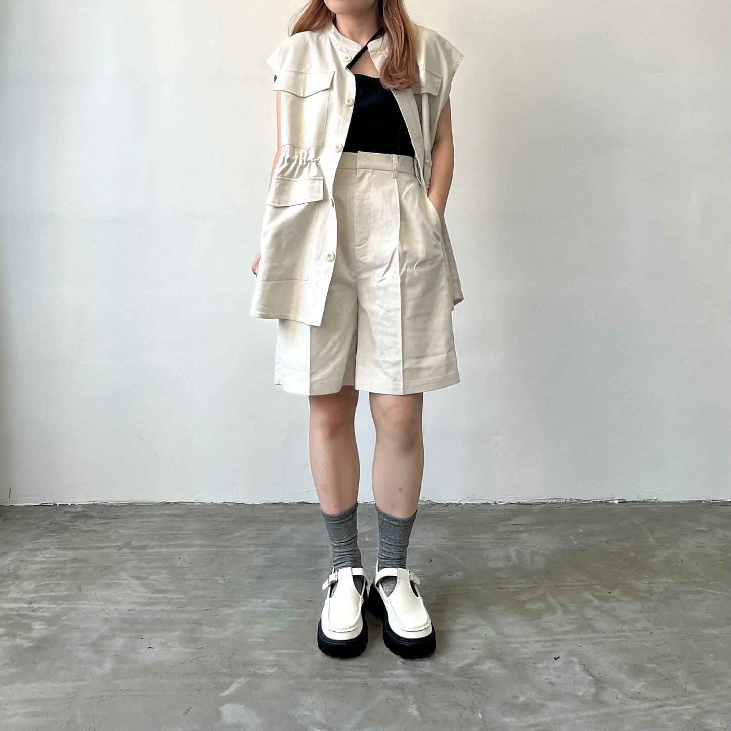 PT29- Short Linen Pants | Ivory | Beige | Black