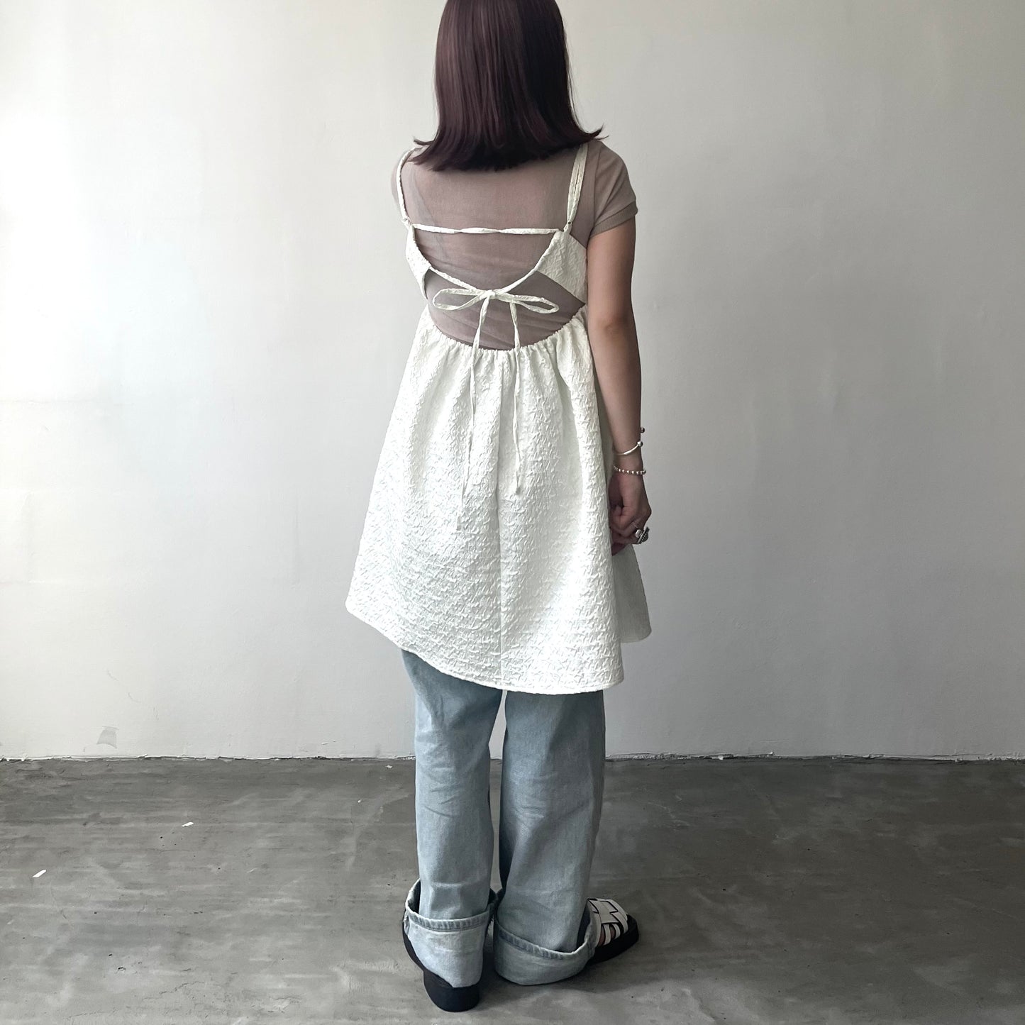 TP171- Fluffy Camisole long Cami | Ivory | Navy | Black
