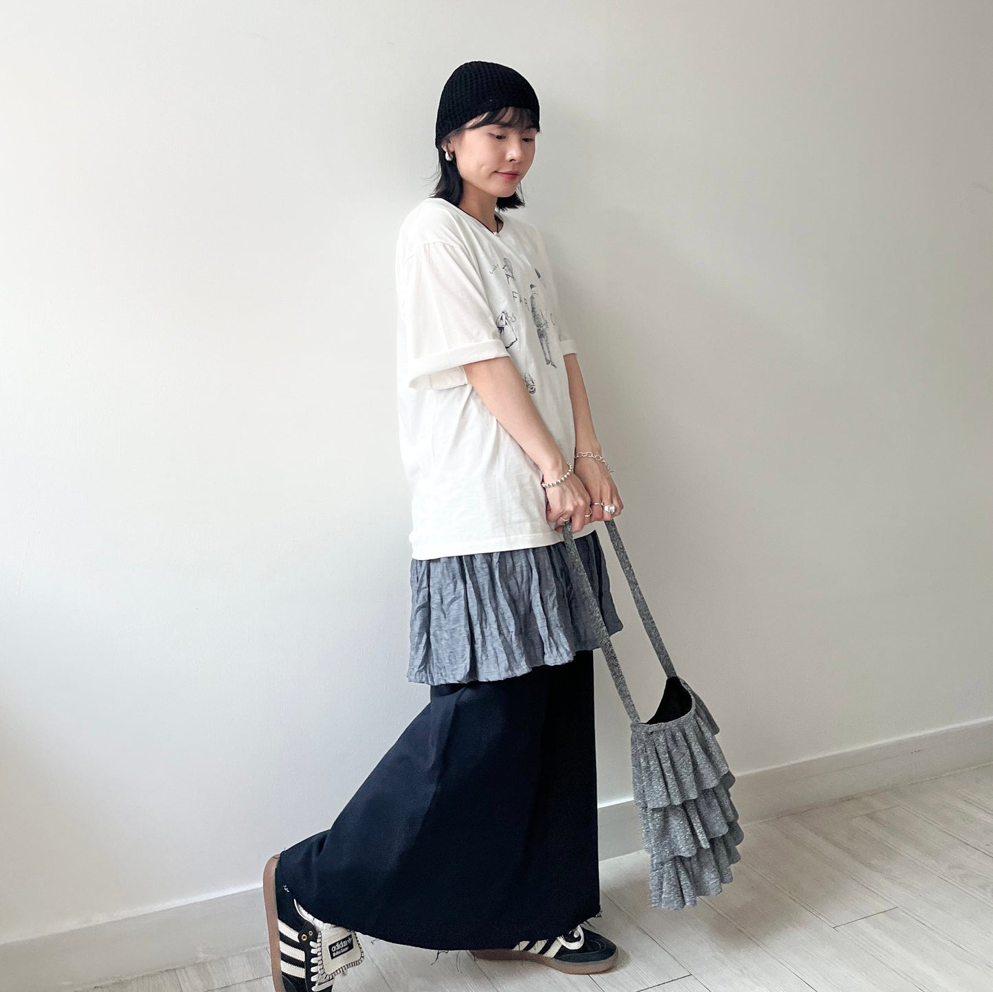 SK110- 直身牛仔裙 with Belt | Beige | Navy ( S / M )