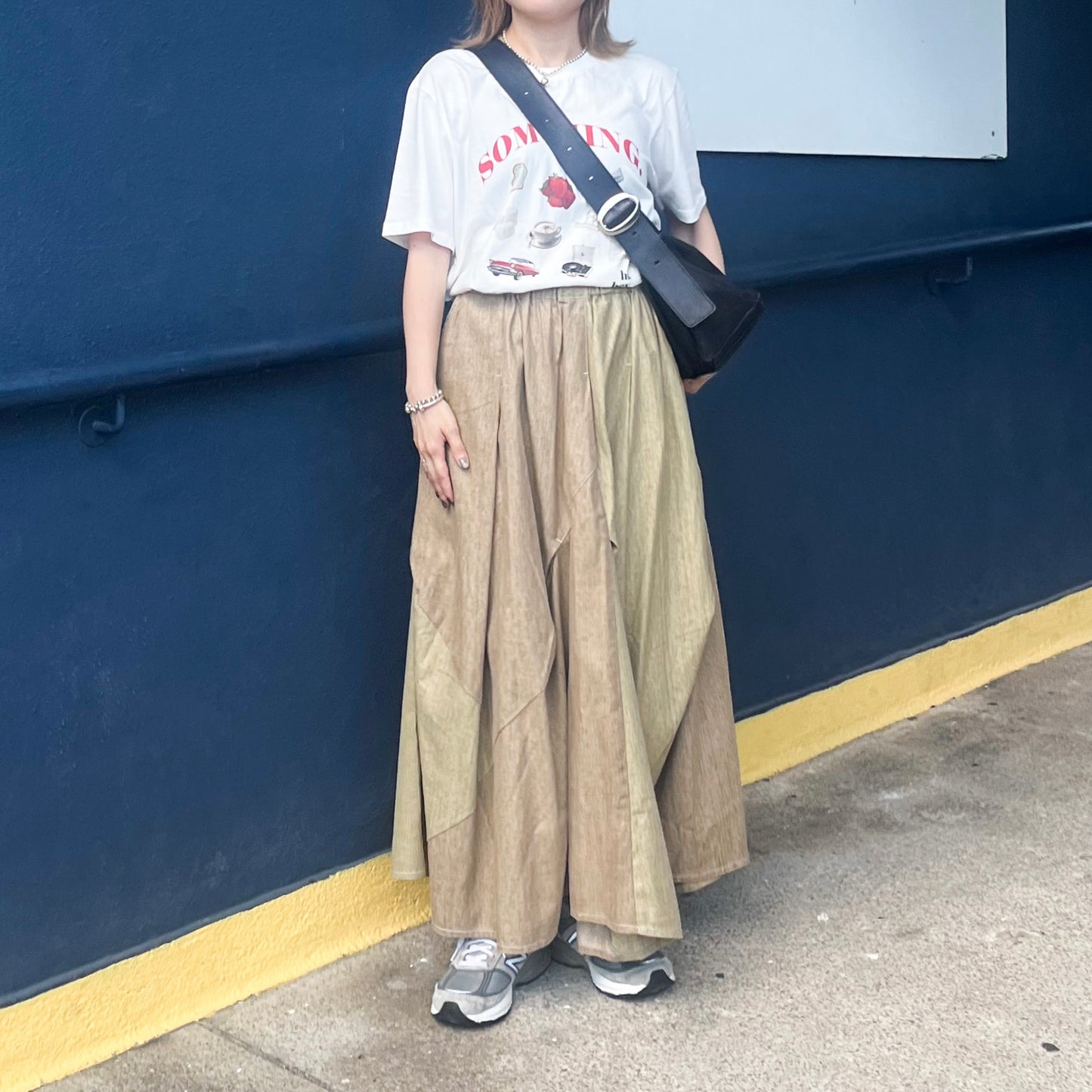 SK81- Cotton Line Skirt | Beige | khaki