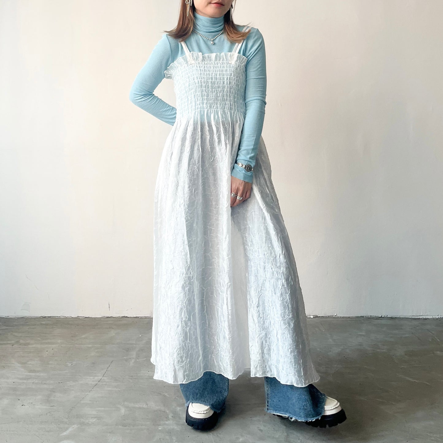 OP53- Washer sheer layer One Piece | White | Blue | Green | Black