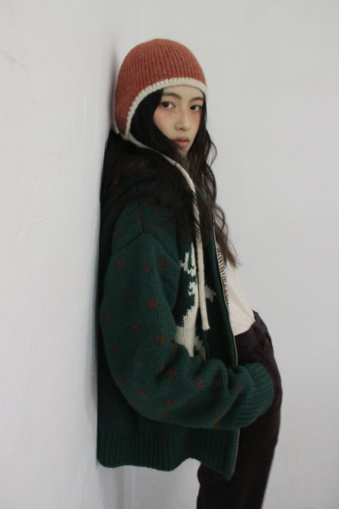 H31- Earflap Hat | Coral | Mint | Brown | Black