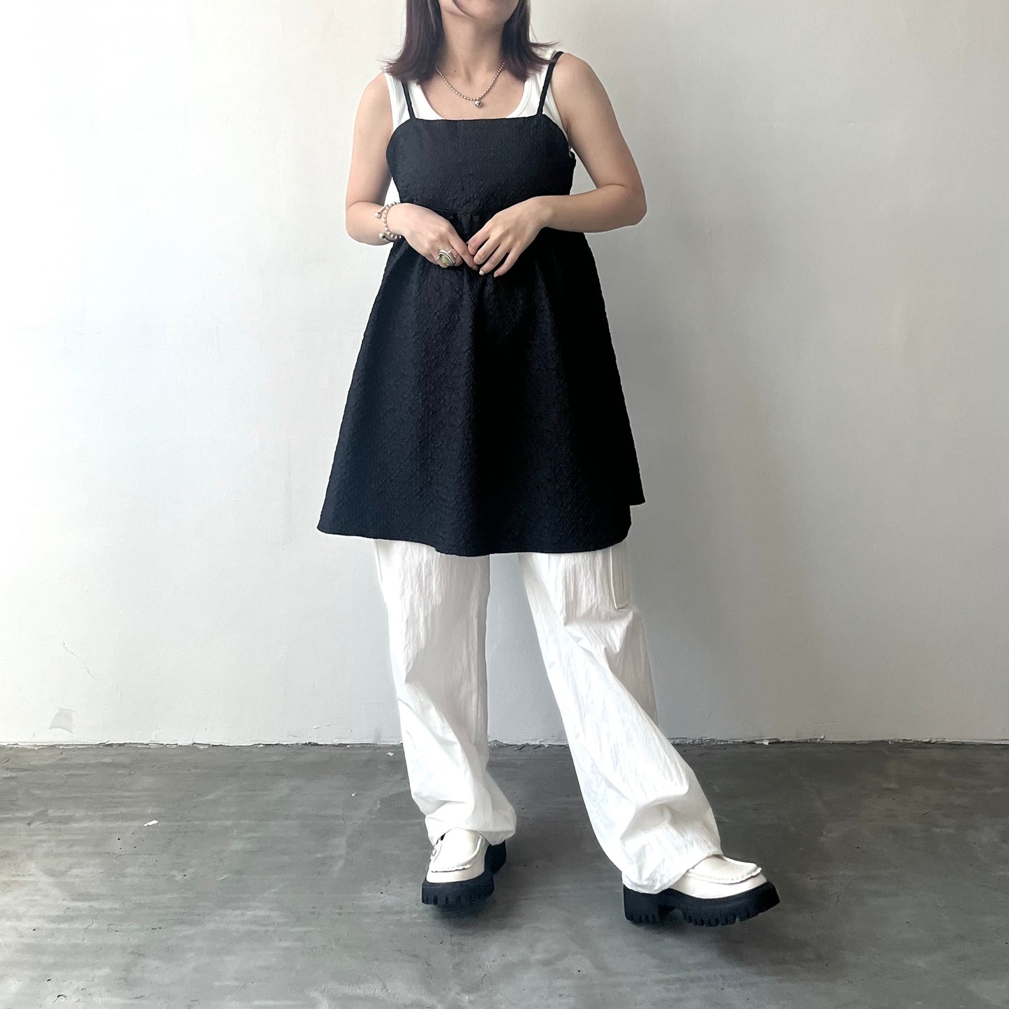 TP171- Fluffy Camisole long Cami | Ivory | Navy | Black