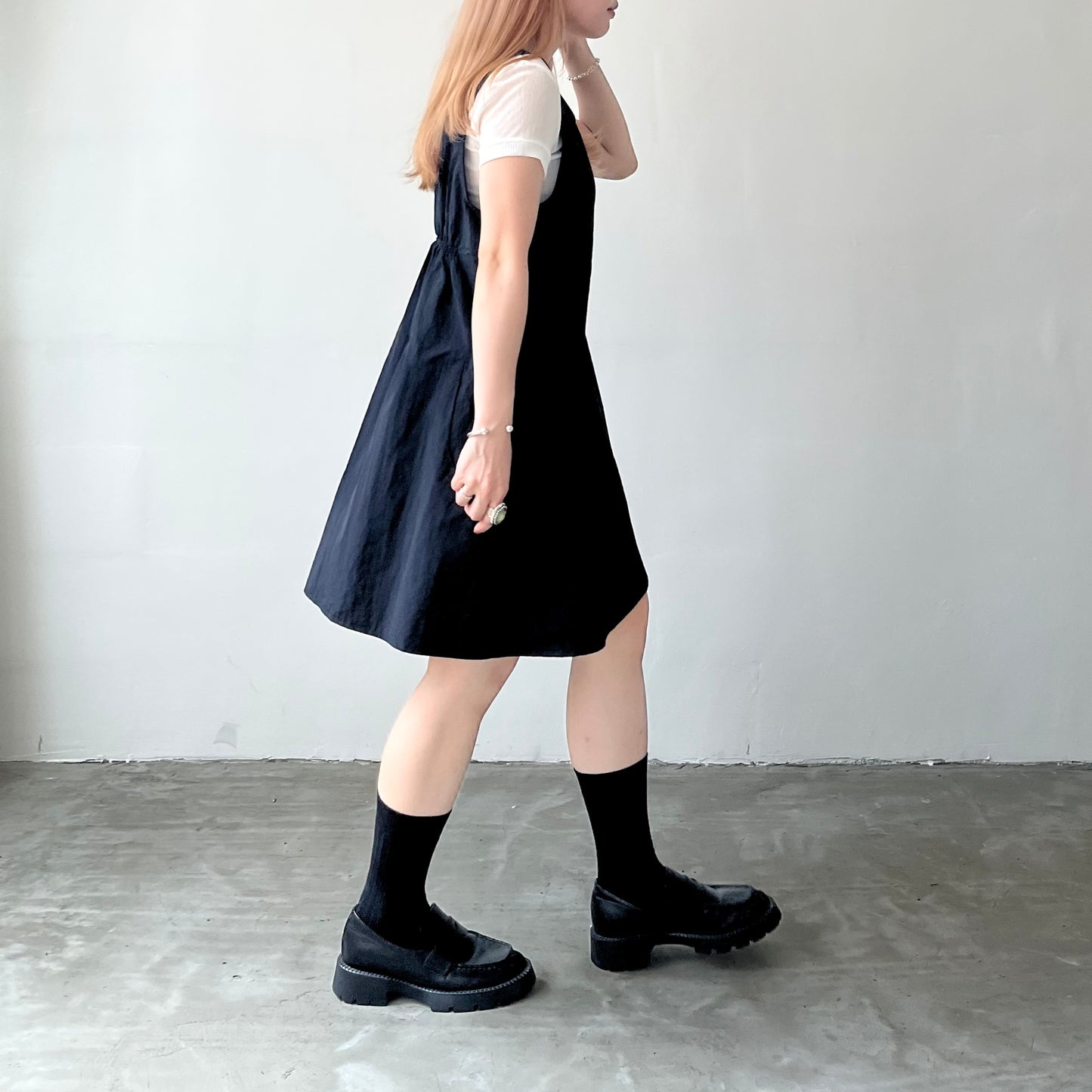 OP32- Short U Shape Mini Dress | White | Black