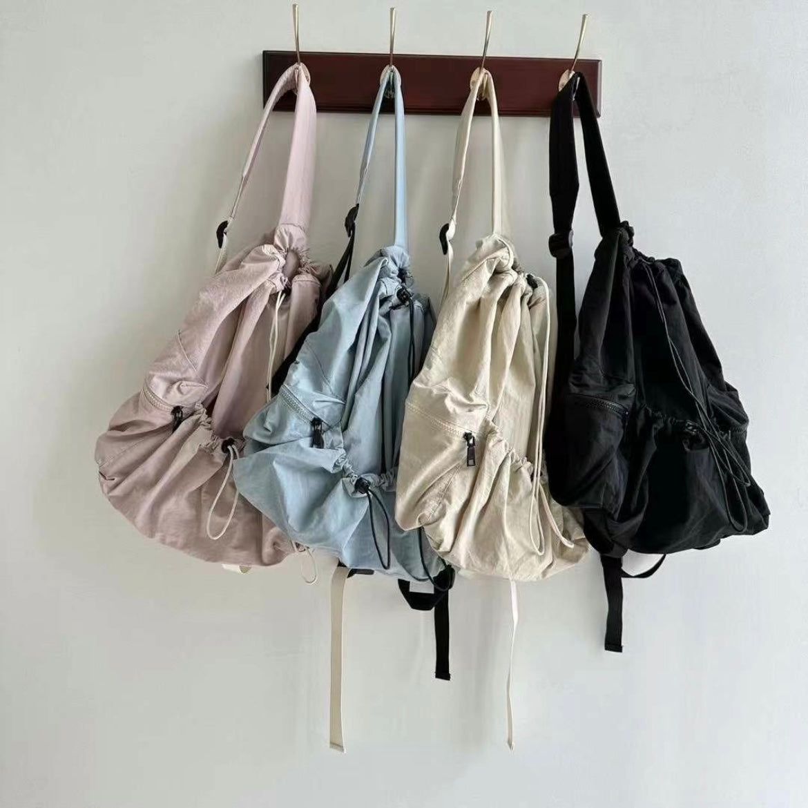 BG17- Drawstring Backpack | Ivory | Pink | Blue | Black