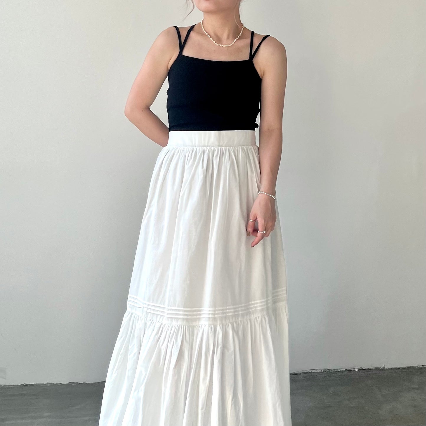 TP159- Double String Camisole| Ivory | Black