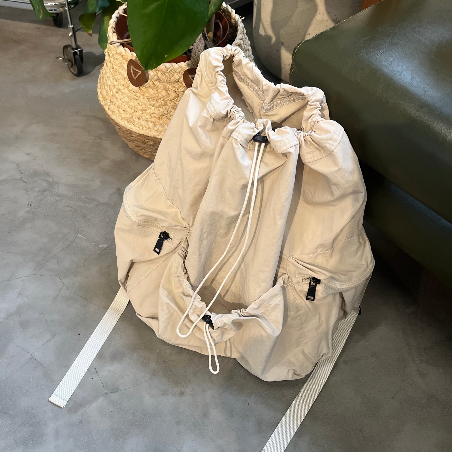 BG17- Drawstring Backpack | Ivory | Pink | Blue | Black