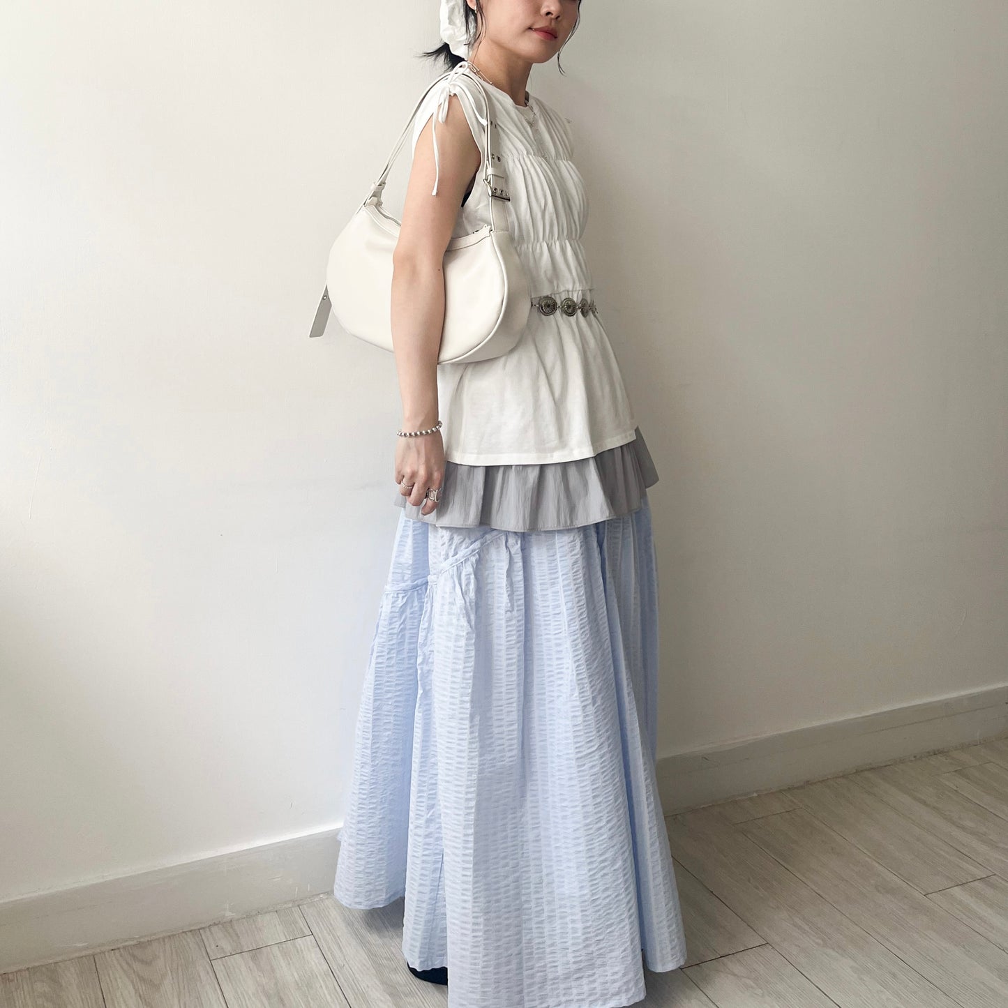 SK123- Flared Skirt | Ivory | Blue | Black