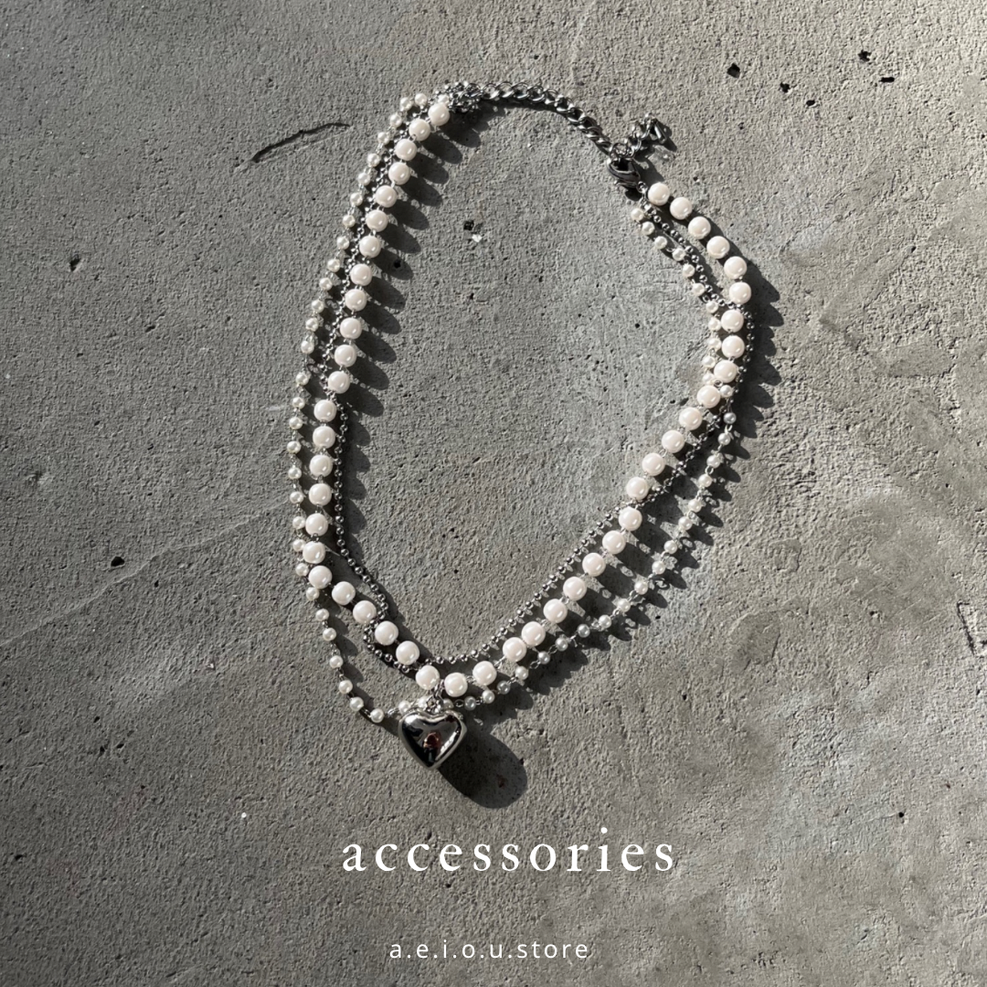 AC84- 3 in 1 pearls Ball Ball Necklace