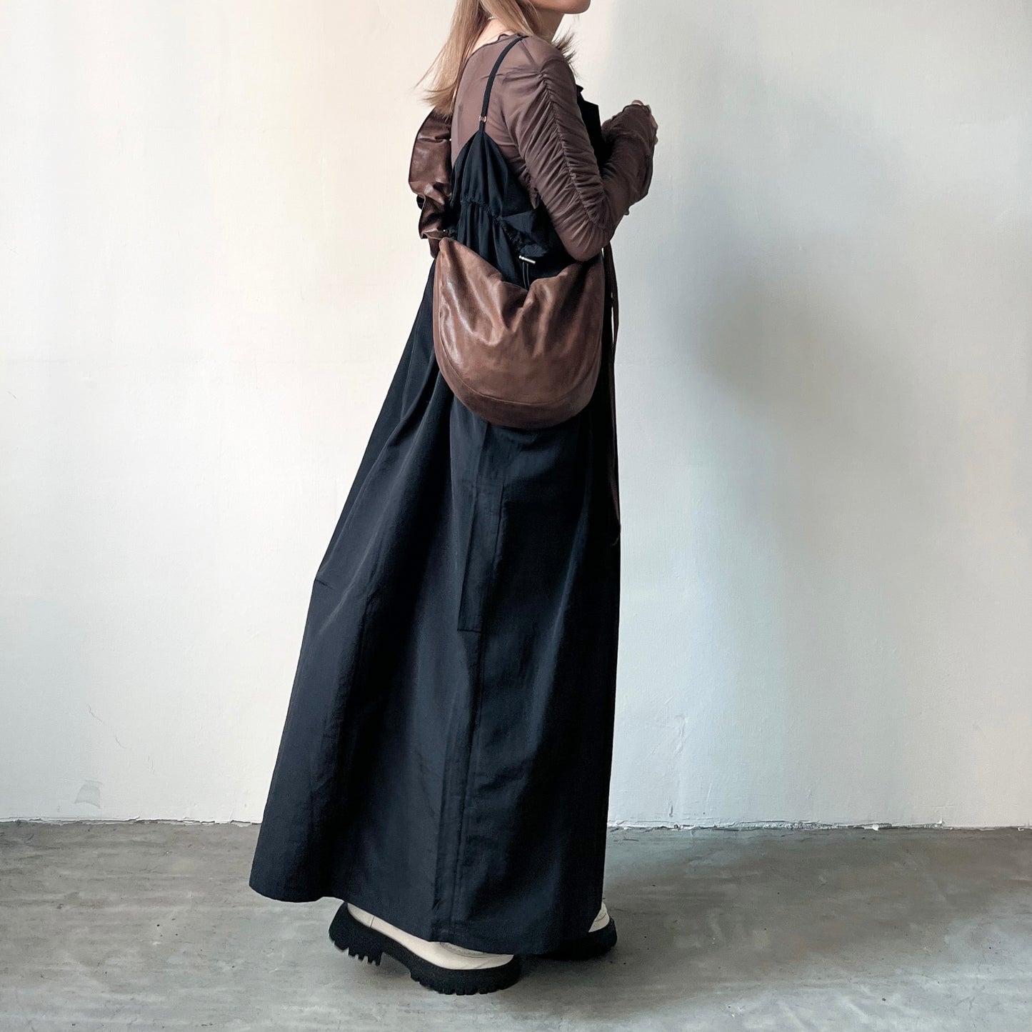 OP51- Drawstring Casual Dress | Black