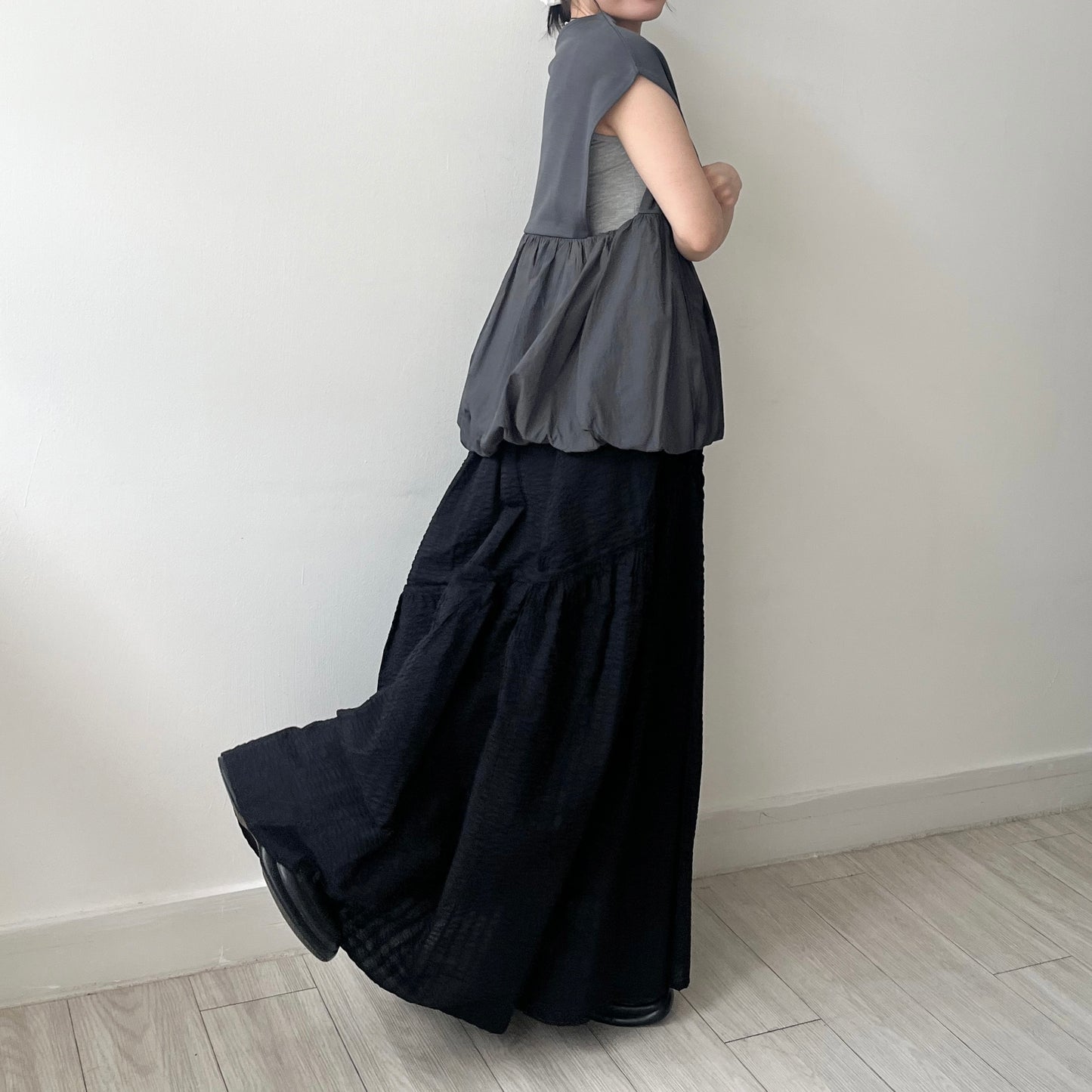TP633- Balloon Vest Top | Ivory | Charcoal | Black