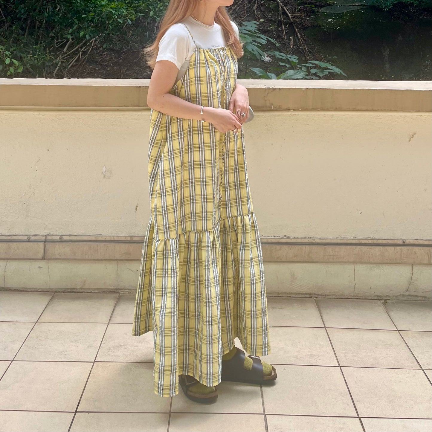 OP28- 2 Way Checked Dress | Yellow | Blue
