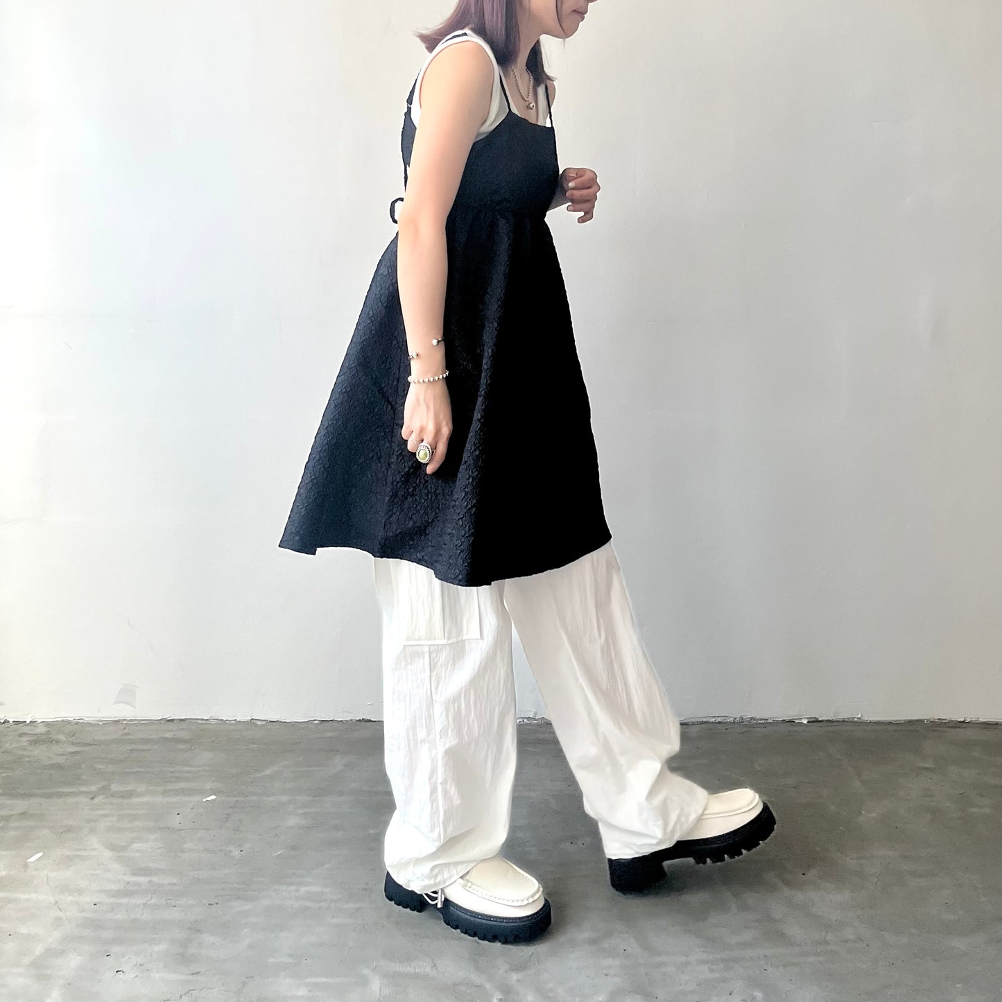 TP171- Fluffy Camisole long Cami | Ivory | Navy | Black