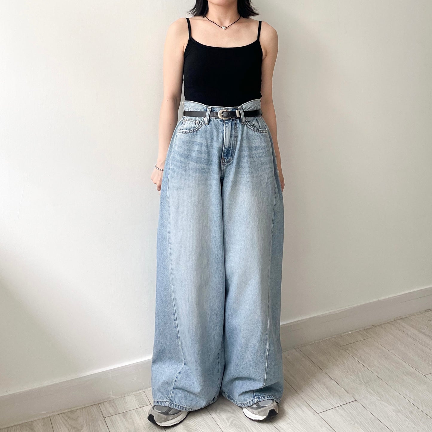 PT79- 側蘇蘇邊闊腳牛仔褲 | Blue | Grey Black ( S / M )