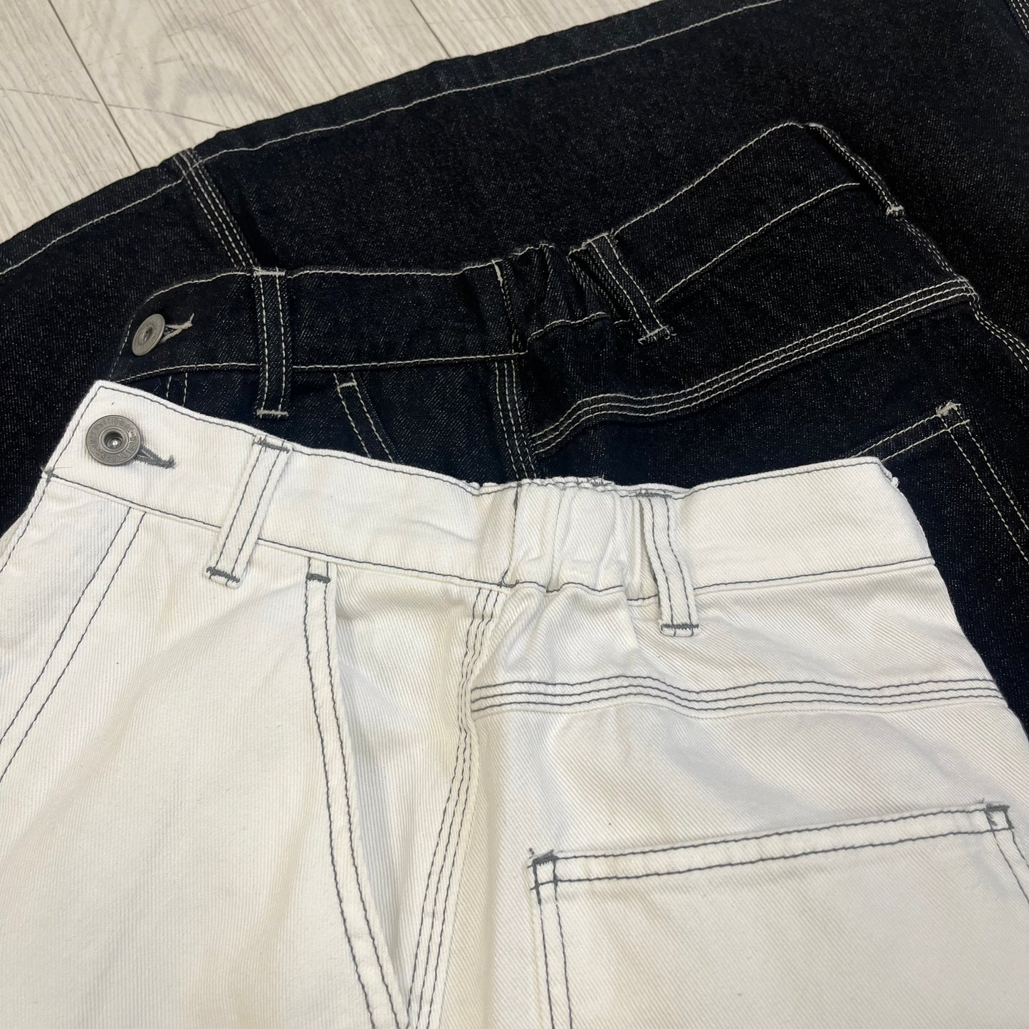 SK102- A-Line Denim Skirt | White ( S / M )