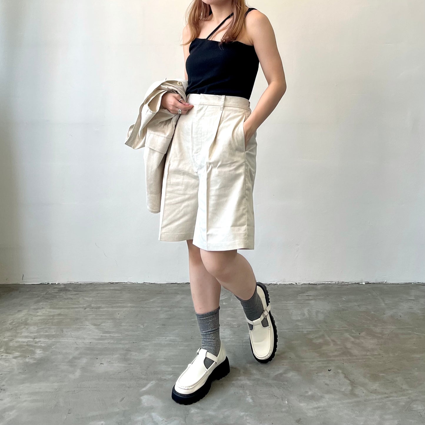 PT29- Short Linen Pants | Ivory | Beige | Black