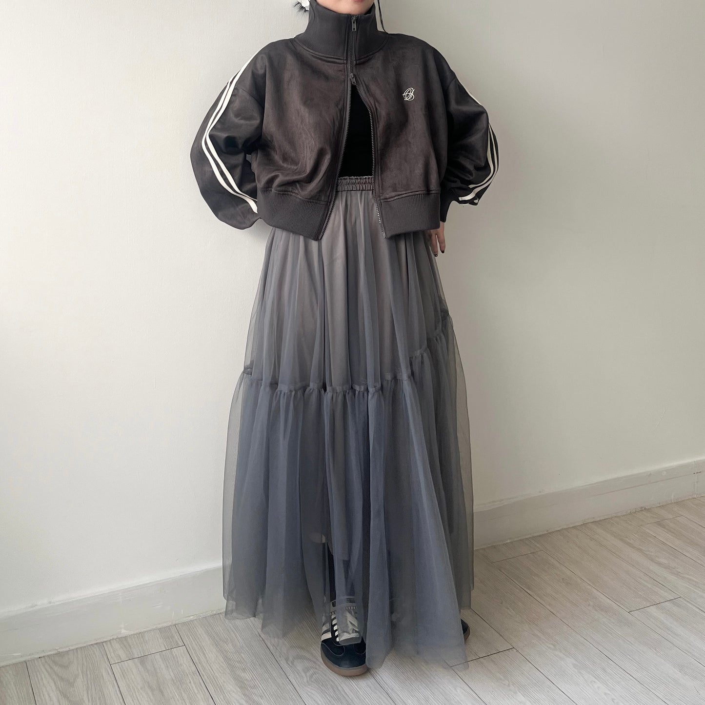 SK99- Variant Tiered Tulle Skirt | Grey