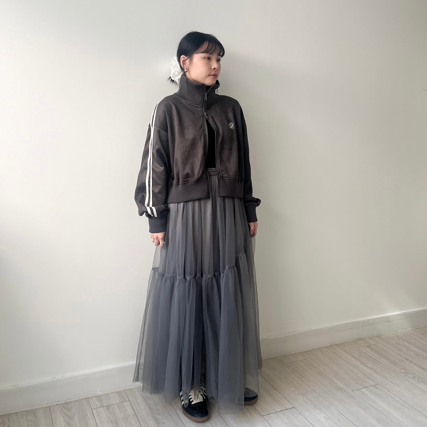 SK99- Variant Tiered Tulle Skirt | Grey