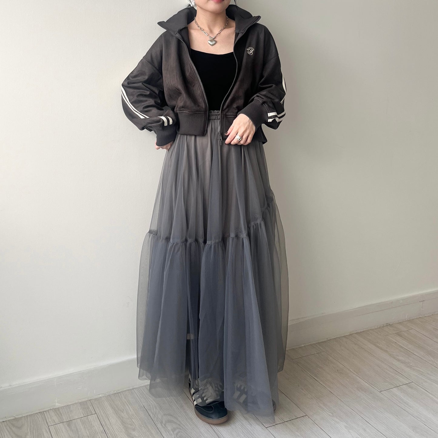 SK99- Variant Tiered Tulle Skirt | Grey