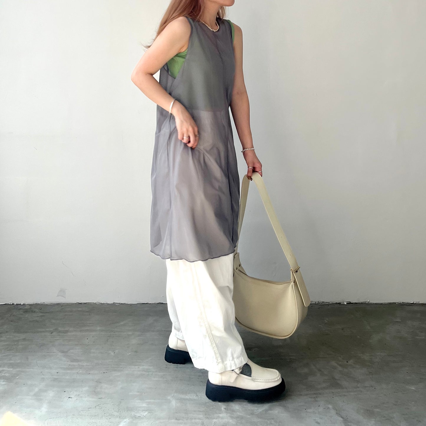 OP31- See-through Vest One Piece | Khaki | Brown | Black