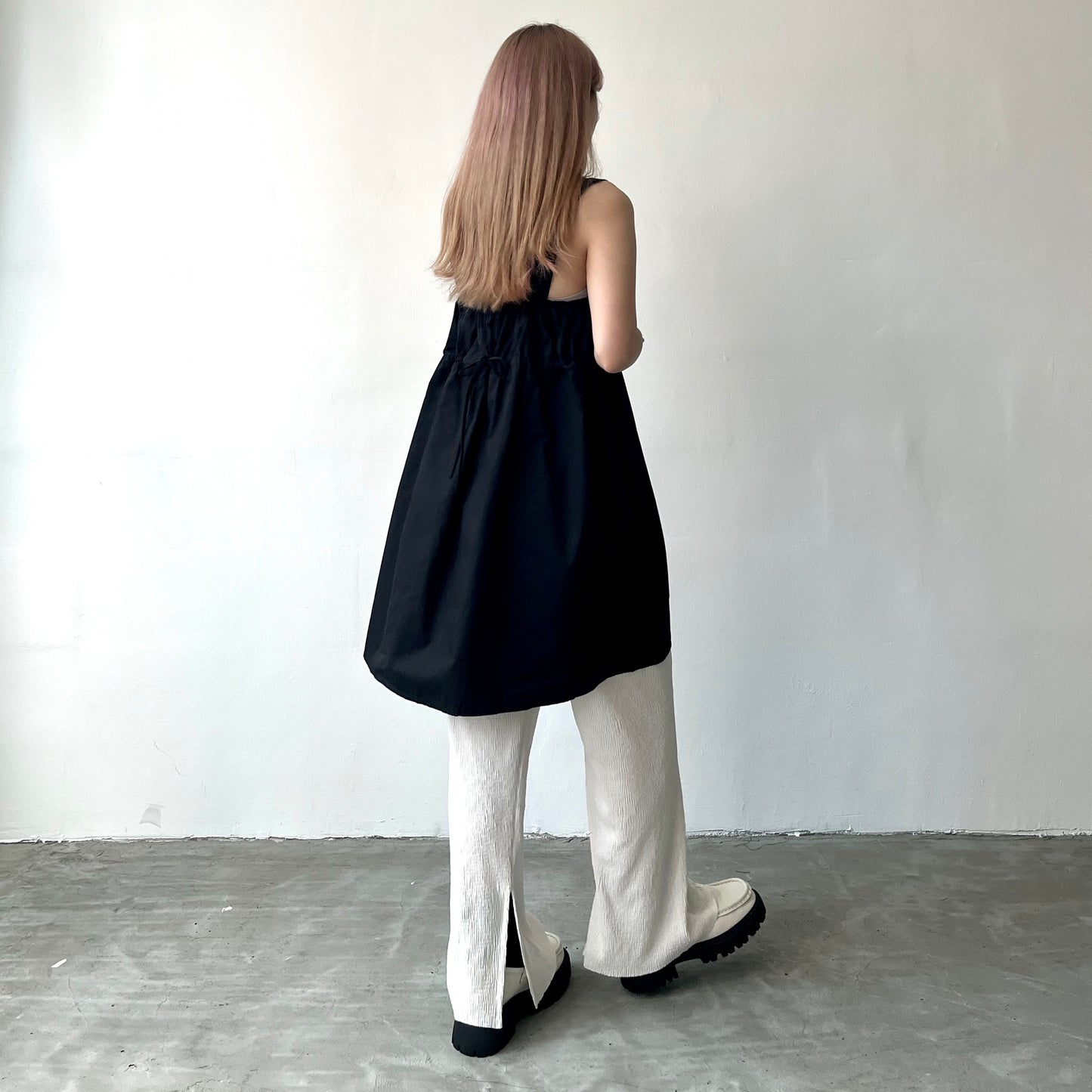 OP34- Thick Shoulder Straps Dress | White | Black