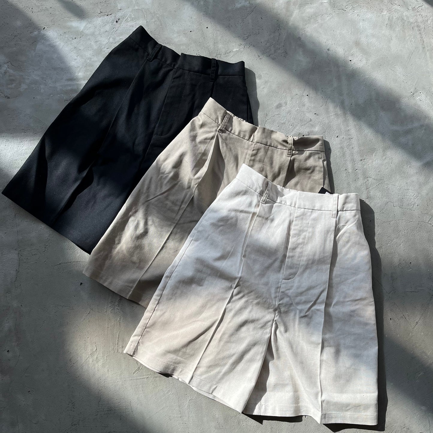 PT29- Short Linen Pants | Ivory | Beige | Black