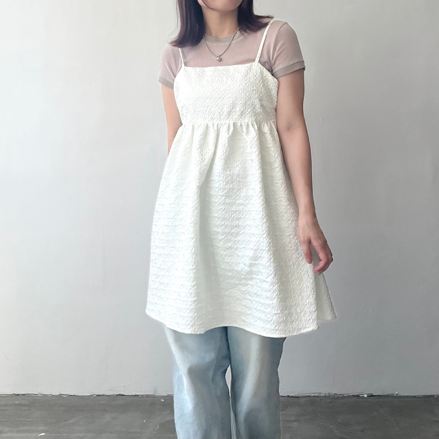 TP171- Fluffy Camisole long Cami | Ivory | Navy | Black