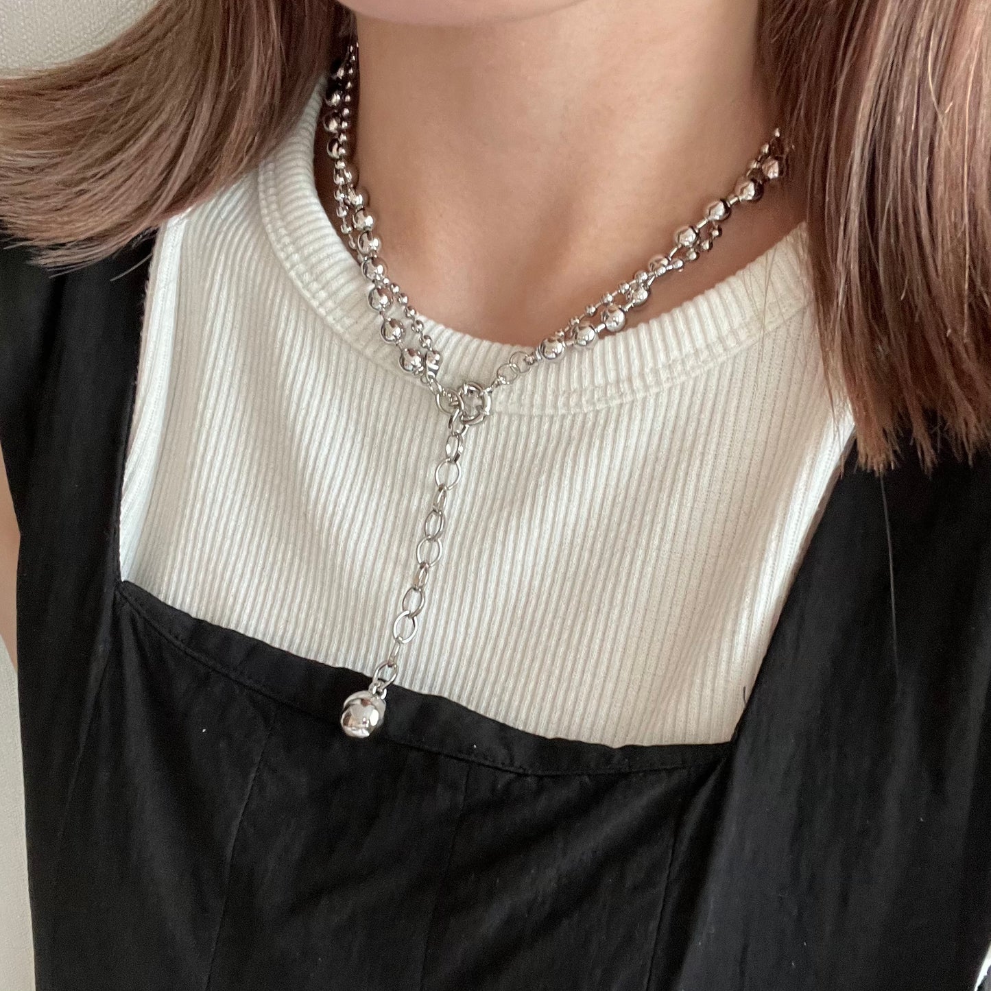 AC69- Double Ball Ball Necklace